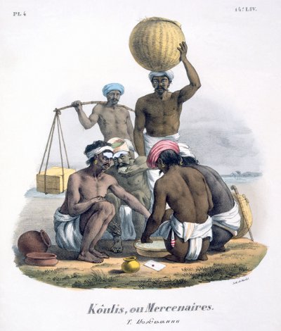 Labourers Sharing Rice, 1827-35 by M.E. Burnouf